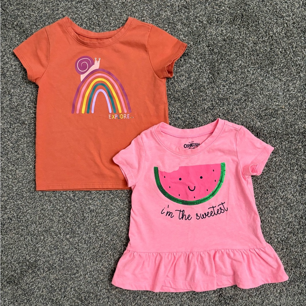 OshKosh B'gosh and Garanimals Pink and Orange Graphic Tees